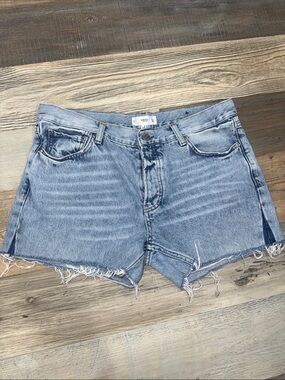 Light Wash Distressed Denim Cutoff Shorts